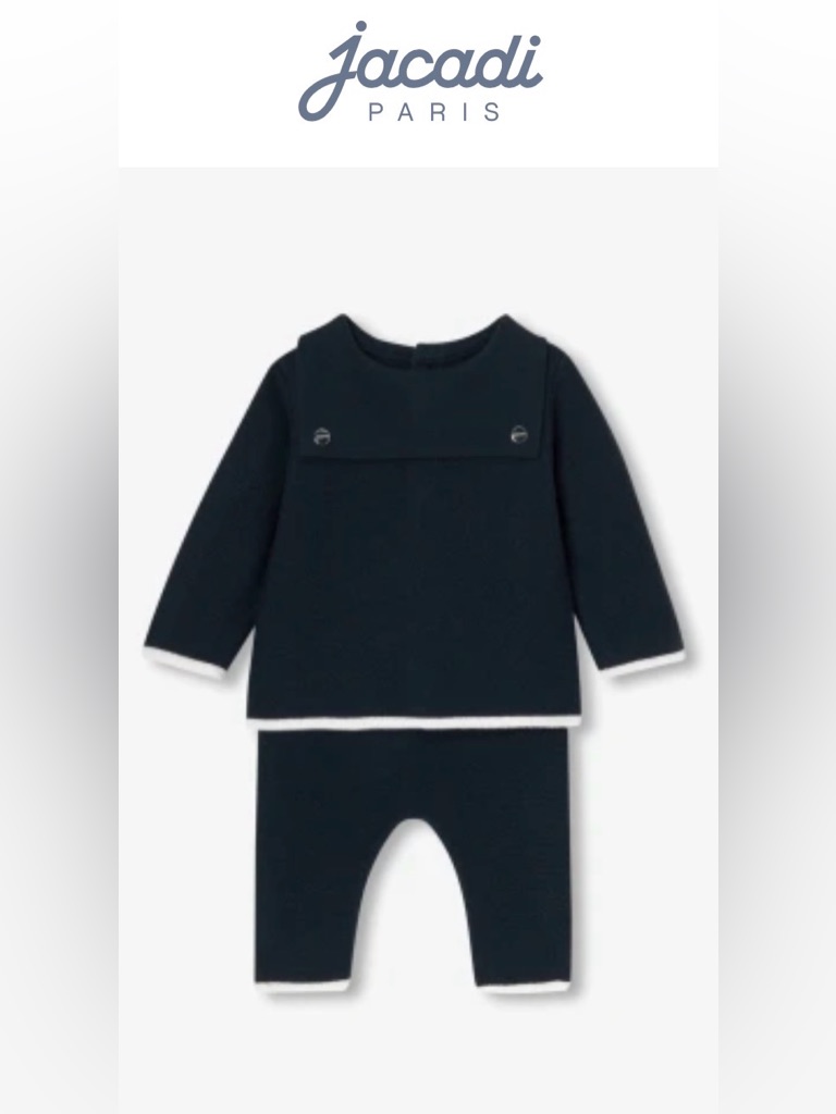 Jacadi Paris Infant Baby Othelllo Comfort Set Size 3 Months
